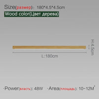 Plafonnier mural LED pour allée et couloir | Marco Lucetti Couleur bois 180 cm / Blanc chaud Pas de télécommande