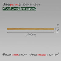 Plafonnier mural LED pour allée et couloir | Marco Lucetti Couleur bois 200 cm / Blanc chaud Pas de télécommande