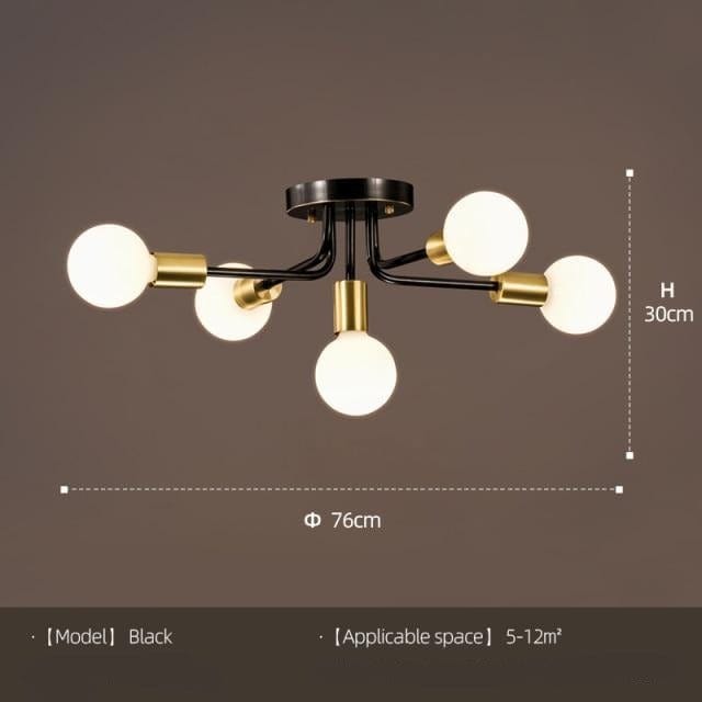 Plafonnier Naiara avec 5 bras en métal design | Marco Lucetti