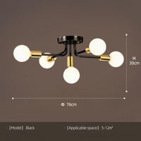 Plafonnier Naiara avec 5 bras en métal design | Marco Lucetti