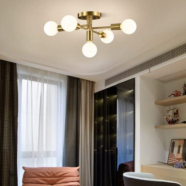 Plafonnier Naiara avec 5 bras en métal design | Marco Lucetti