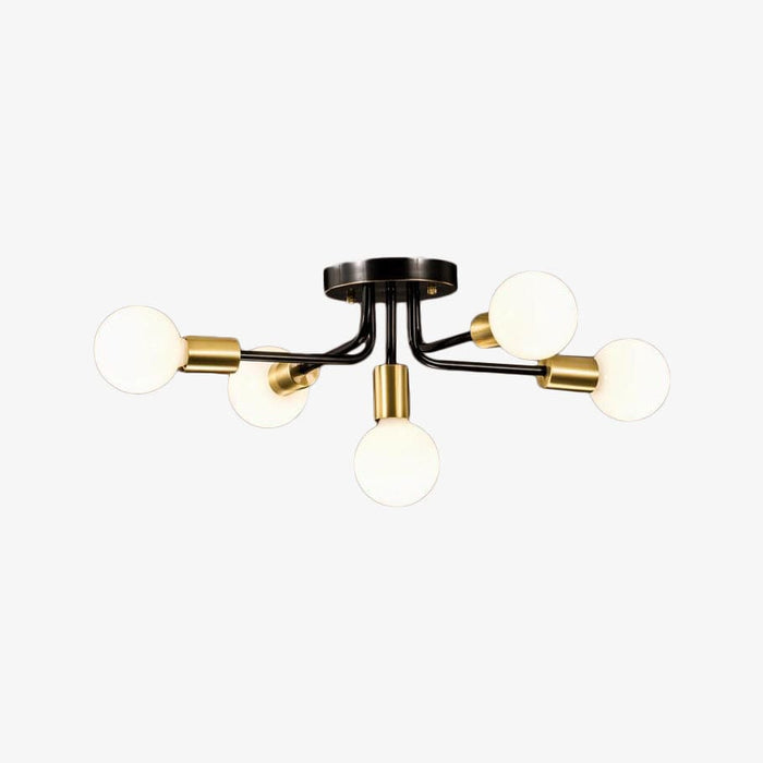 Plafonnier Naiara avec 5 bras en métal design | Marco Lucetti Noir