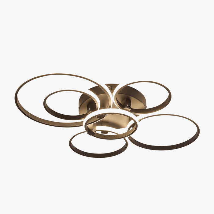 Plafonnier NEO Gleam : Plafond Moderne à LEDs Lumineux avec RC Dimmable – Cercle Anneaux Designer pour Salon et Chambre | Marco Lucetti