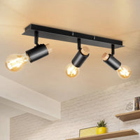 Plafonnier Noir Bois Rotatif Spot Luminaire Plafond  | Marco Lucetti