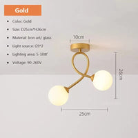 Plafonnier Noir Élégant en Verre Moderne | Marco Lucetti LCL108 B Or / Blanc froid