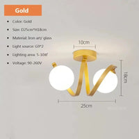 Plafonnier Noir Élégant en Verre Moderne | Marco Lucetti LCL108 D Or / Blanc froid