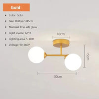 Plafonnier Noir Élégant en Verre Moderne | Marco Lucetti LCL108 Un Or / Blanc froid