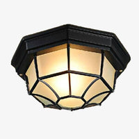 Plafonnier Noir Hexagonale à Grilles pour l'Extérieur | Marco Lucetti