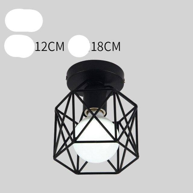 Plafonnier Noir Vintage avec Lampes en Cage | Marco Lucetti 1 lampe