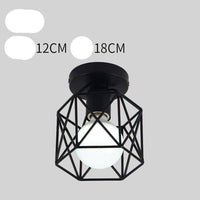 Plafonnier Noir Vintage avec Lampes en Cage | Marco Lucetti 1 lampe