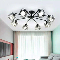 Plafonnier Noir Vintage avec Lampes en Cage | Marco Lucetti