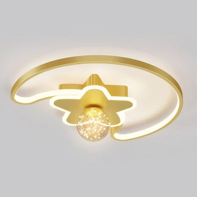 Plafonnier Nordica Girl | Marco Lucetti Lune d&#39;or / D40cm / Chaud