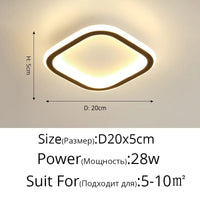 Plafonnier nordique à LED pour allée ronde - Dia 25cm - Design créatif - Idéal pour la cuisine et l'intérieur de la maison | Marco Lucetti