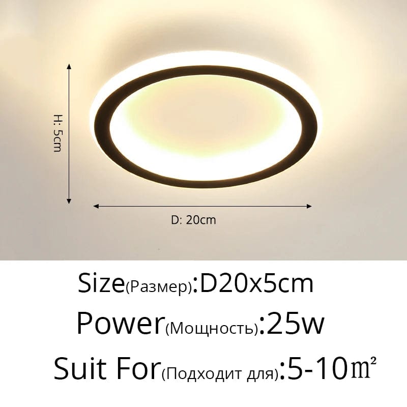Plafonnier nordique à LED pour allée ronde - Dia 25cm - Design créatif - Idéal pour la cuisine et l'intérieur de la maison | Marco Lucetti