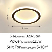 Plafonnier nordique à LED pour allée ronde - Dia 25cm - Design créatif - Idéal pour la cuisine et l'intérieur de la maison | Marco Lucetti