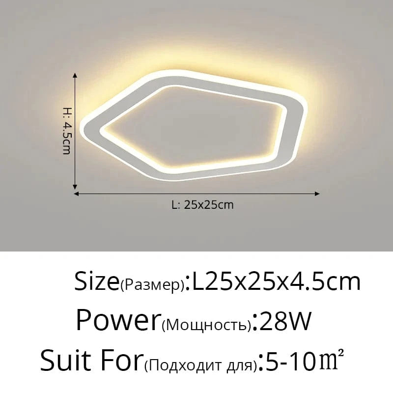 Plafonnier nordique à LED pour allée ronde - Dia 25cm - Design créatif - Idéal pour la cuisine et l'intérieur de la maison | Marco Lucetti Style blanc A / Blanc chaud