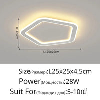 Plafonnier nordique à LED pour allée ronde - Dia 25cm - Design créatif - Idéal pour la cuisine et l'intérieur de la maison | Marco Lucetti Style blanc A / Blanc chaud