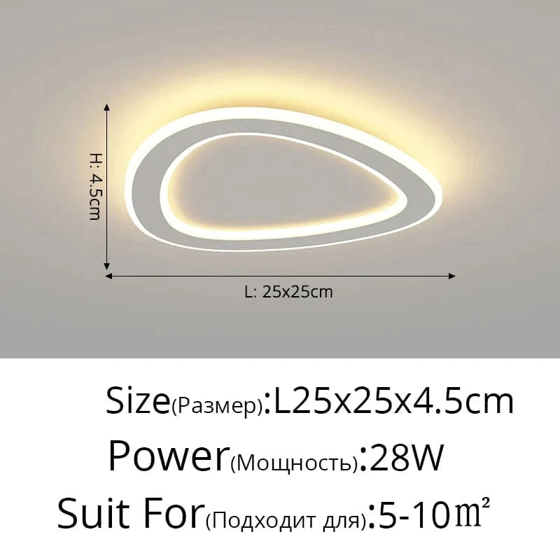 Plafonnier nordique à LED pour allée ronde - Dia 25cm - Design créatif - Idéal pour la cuisine et l'intérieur de la maison | Marco Lucetti Style blanc C / Blanc chaud