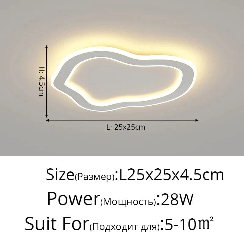 Plafonnier nordique à LED pour allée ronde - Dia 25cm - Design créatif - Idéal pour la cuisine et l'intérieur de la maison | Marco Lucetti Style blanc E / Blanc chaud