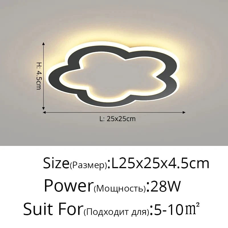 Plafonnier nordique à LED pour allée ronde - Dia 25cm - Design créatif - Idéal pour la cuisine et l'intérieur de la maison | Marco Lucetti Style noir D / Blanc chaud