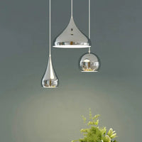 Plafonnier nordique argenté Globe boule miroir, lampe suspendue en fer  | Marco Lucetti