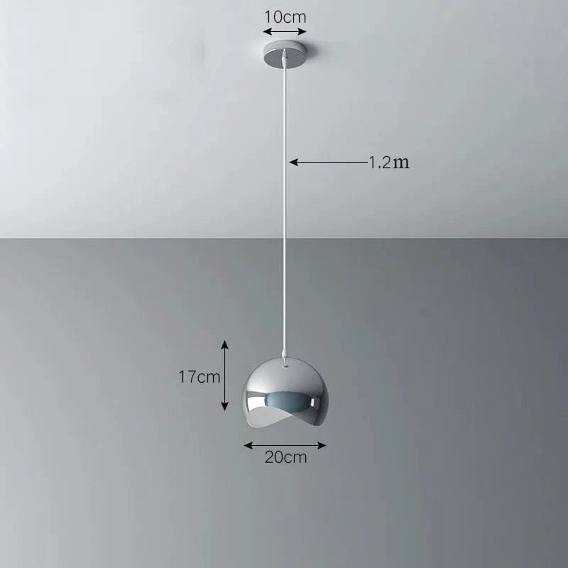 Plafonnier nordique argenté Globe boule miroir, lampe suspendue en fer  | Marco Lucetti B / Blanc chaud 3000K