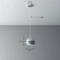 Plafonnier nordique argenté Globe boule miroir, lampe suspendue en fer  | Marco Lucetti D2 / Blanc chaud 3000K