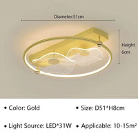 Plafonnier Nordique Art LED - Luminaire Intérieur Design | Marco Lucetti Circulaire 51CM / Lumière naturelle (pas de RC)