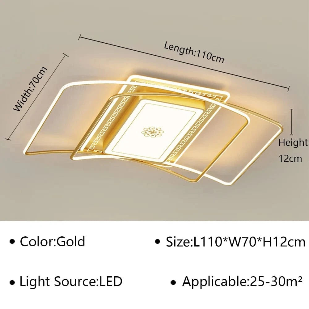 Plafonnier Nordique Art LED - Luminaire Intérieur Design | Marco Lucetti Rectangulaire 110CM A / Blanc chaud (pas de RC)