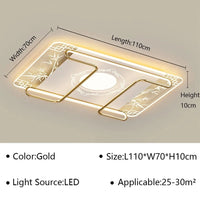 Plafonnier Nordique Art LED - Luminaire Intérieur Design | Marco Lucetti Rectangulaire 110CM B / Blanc froid (pas de RC)