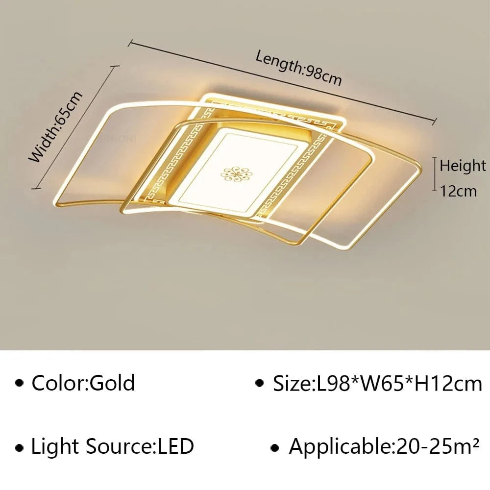 Plafonnier Nordique Art LED - Luminaire Intérieur Design | Marco Lucetti Rectangulaire 98CM A / Gradation continue (RC)