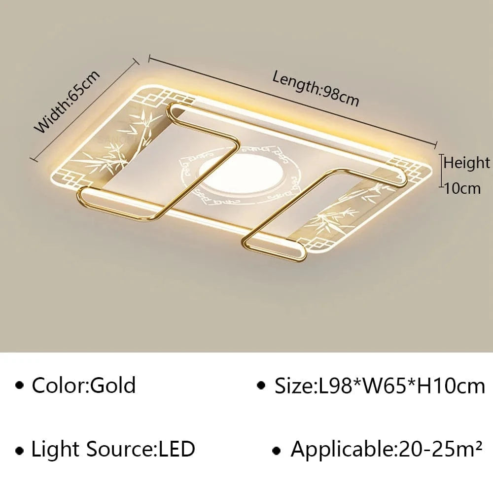 Plafonnier Nordique Art LED - Luminaire Intérieur Design | Marco Lucetti Rectangulaire 98CM B / Blanc chaud (pas de RC)
