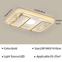 Plafonnier Nordique Art LED - Luminaire Intérieur Design | Marco Lucetti Rectangulaire 98CM B / Blanc chaud (pas de RC)