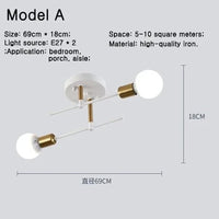 Plafonnier nordique branches multi tête design moderne - Édition stylée | Marco Lucetti Modèle A