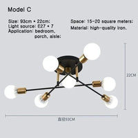 Plafonnier nordique branches multi tête design moderne - Édition stylée | Marco Lucetti Modèle C