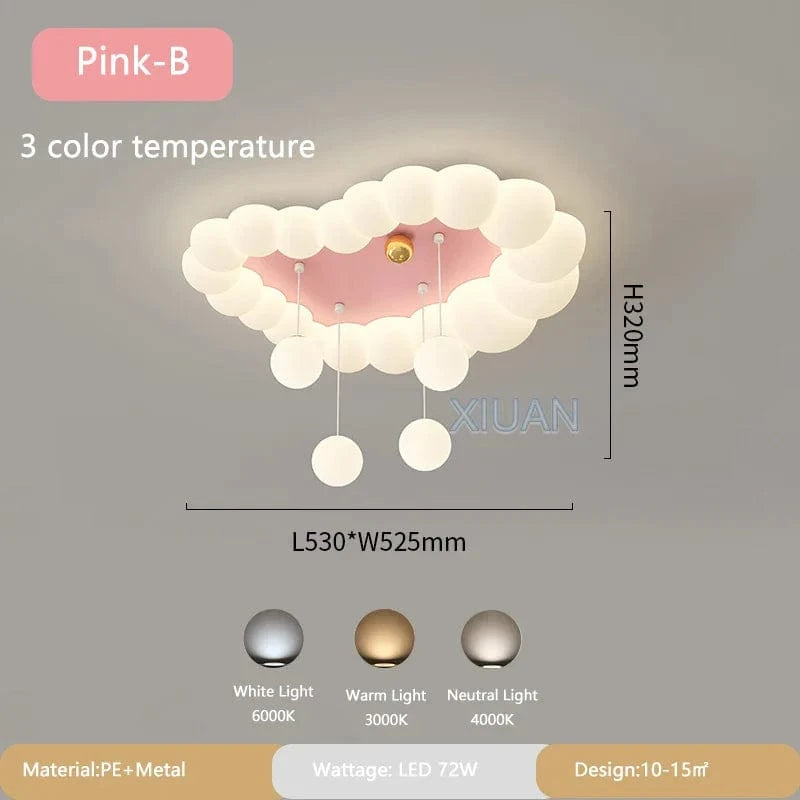 Plafonnier Nordique Design à Bulles Luminaire Décoratif - Idéal pour la Chambre | Marco Lucetti Rose B 1