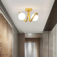 Plafonnier Nordique Double-Tête en Verre Noir et Or de Haute Qualité | Marco Lucetti