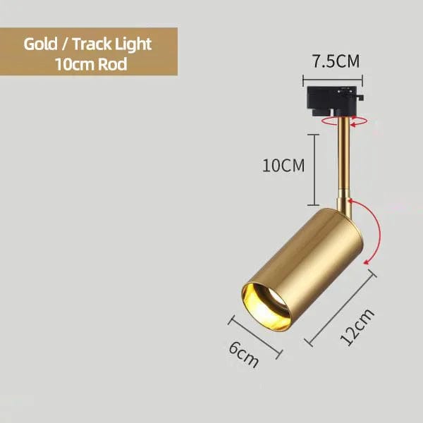 Plafonnier nordique élégant en doré et noir | Marco Lucetti Piste Or 10cm / Blanc chaud