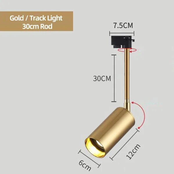 Plafonnier nordique élégant en doré et noir | Marco Lucetti Piste Or 30cm / Blanc chaud