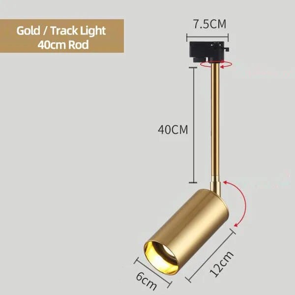 Plafonnier nordique élégant en doré et noir | Marco Lucetti Piste Or 40cm / Blanc chaud