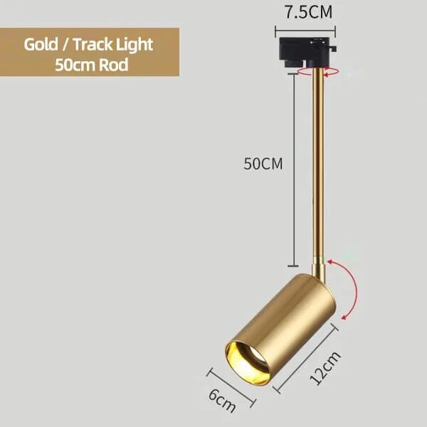 Plafonnier nordique élégant en doré et noir | Marco Lucetti Piste Or 50cm / Blanc chaud