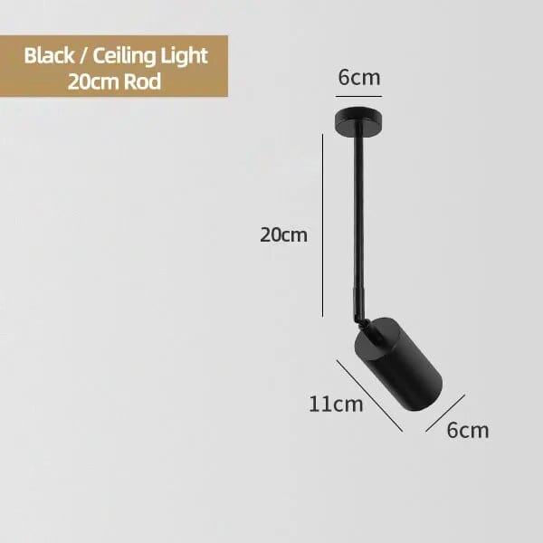 Plafonnier nordique élégant en doré et noir | Marco Lucetti Plafond Noir 20cm / Blanc chaud