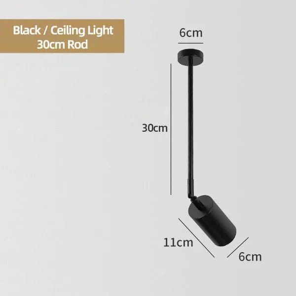 Plafonnier nordique élégant en doré et noir | Marco Lucetti Plafond Noir 30cm / Blanc chaud