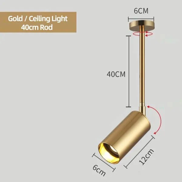 Plafonnier nordique élégant en doré et noir | Marco Lucetti Plafond Or 40cm / Blanc chaud
