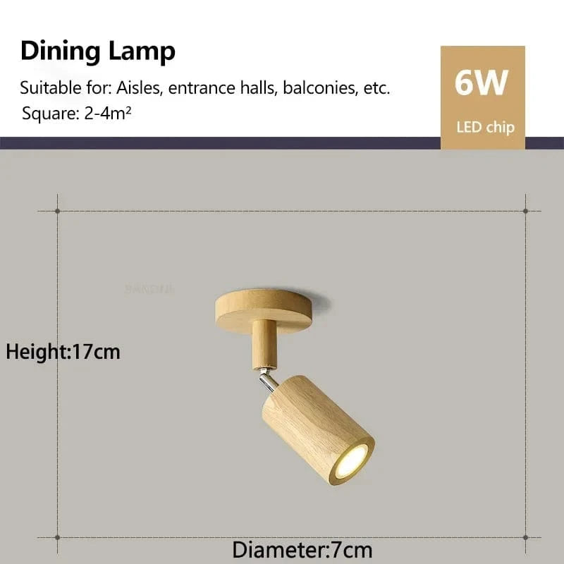 Plafonnier nordique en bois avec spot rotatif et réglable. | Marco Lucetti A bois / Blanc chaud
