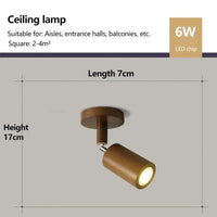 Plafonnier nordique en bois avec spot rotatif et réglable. | Marco Lucetti B Noyer / Blanc froid
