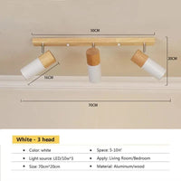 Plafonnier nordique en bois - Édition Limitée "Tête Unique" | Marco Lucetti CL1523 Blanc 3H / Blanc froid