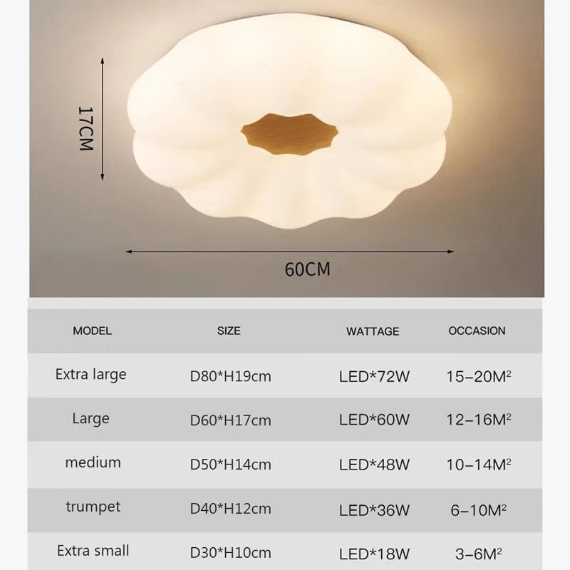 Plafonnier Nordique en Bois Massif | Lampe Moderne pour Salon, Chambre et Restaurant | Marco Lucetti