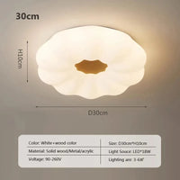 Plafonnier Nordique en Bois Massif | Lampe Moderne pour Salon, Chambre et Restaurant | Marco Lucetti A30 / Lumière tricolore