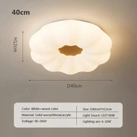 Plafonnier Nordique en Bois Massif | Lampe Moderne pour Salon, Chambre et Restaurant | Marco Lucetti A40 / Lumière tricolore